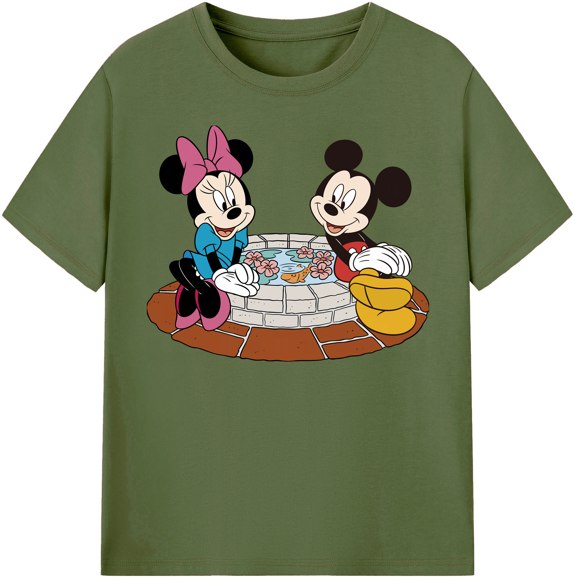 （画像用） ミッキーマウス Mickey Mouse 綿100％半袖Tシャツ（フロントプリント）
